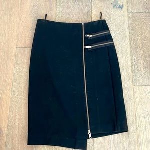 Zara asymmetrical pencil skirt with zipper detail